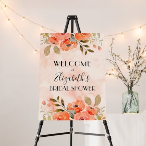 Watercolor Floral Bridal Shower Welcome Foam Board