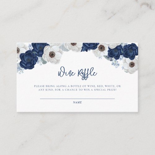 Watercolor Floral Bridal Shower Wine Raffle Enclosure Card
