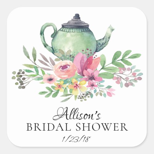 Watercolor Floral BRIDAL Tea Party Envelope Seal