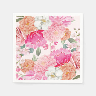 Watercolor Floral Bride In Bloom Bridal Shower Napkins