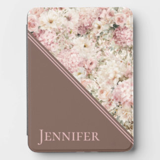 Watercolor Floral & Brown Geometric Custom Name Kindle Cover