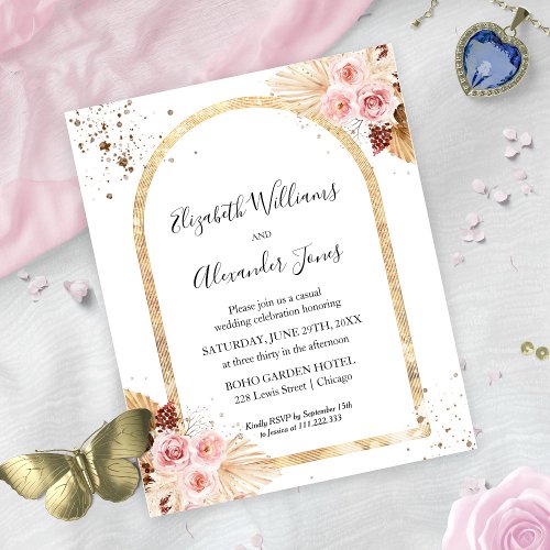 Watercolor Floral Budget Photo Wedding Invitations