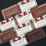Watercolor Floral Burgundy Gold Love Is Sweet Hershey's Miniatures<br><div class="desc">Modern Elegant Calligraphy Script Watercolor Burgundy Floral Wedding Love is Sweet Chocolate Candy Bars include burgundy roses,  pink roses,  red roses and botanical greenery. Burgundy and Gold Script.</div>