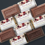 Watercolor Floral Burgundy Gold Love Is Sweet Hershey's Miniatures<br><div class="desc">Modern Elegant Calligraphy Script Watercolor Burgundy Floral Wedding Love is Sweet Chocolate Candy Bars include burgundy roses,  pink roses,  red roses and botanical greenery. Burgundy and Gold Script.</div>