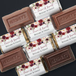 Watercolor Floral Burgundy Love Is Sweet Wedding Hershey's Miniatures<br><div class="desc">Modern Elegant Calligraphy Script Watercolor Burgundy Floral Wedding Love is Sweet Chocolate Candy Bars include burgundy roses,  pink roses,  red roses and botanical greenery.</div>