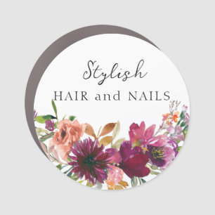 Watercolor Floral Business Car Magnet