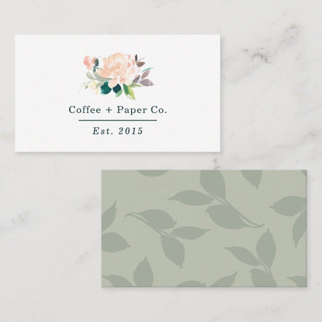Watercolor floral business card (Front/Back)