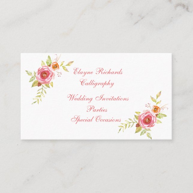 Watercolor Floral Business Card (Front)