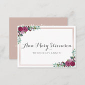 Watercolor Floral Business card | pink elegant (Front/Back)
