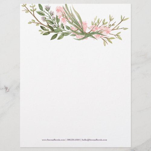 Watercolor Floral Business Letterhead