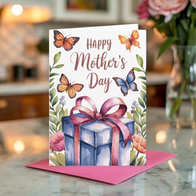Watercolor Floral Butterfly Mother's Day Card (Creator Uploaded)