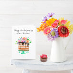 Watercolor Floral Cake Birthday Sister-In-Law Holiday Card<br><div class="desc">A beautiful chocolate floral birthday cake watercolored by Daphsam. It's a lovely card to send to your sister-in-law who is celebrating her birthday!</div>