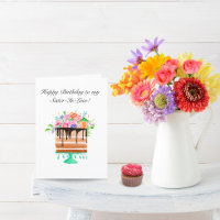 Watercolor Floral Cake Birthday Sister-In-Law