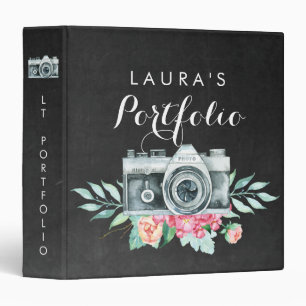 Watercolor Floral Camera Photography Portfolio Binder