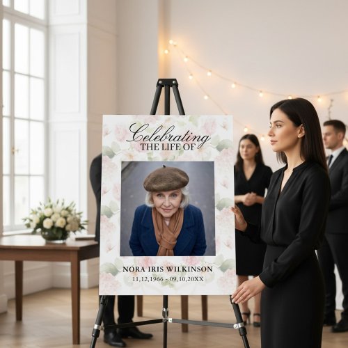 Watercolor Floral Celebration of Life Board