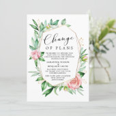 Watercolor Floral Change Of Plans Announcement (Standing Front)
