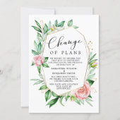 Watercolor Floral Change Of Plans Announcement (Front)