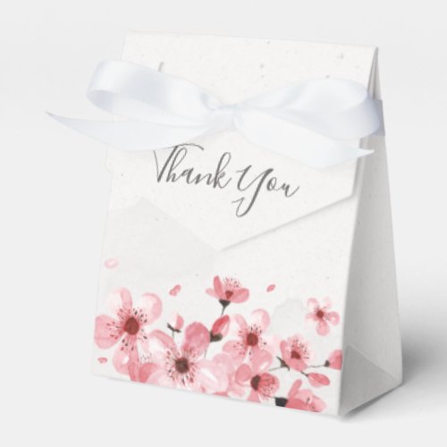 Watercolor Floral Cherry Blossom Wedding Favor Boxes