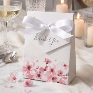 Watercolor Floral Cherry Blossom Wedding Favor Boxes