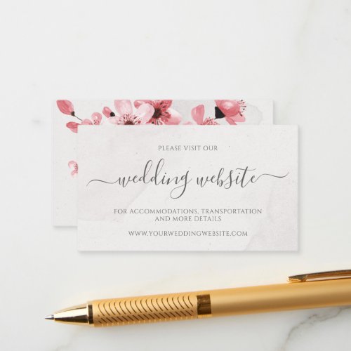 Watercolor Floral Cherry Blossom Wedding Website