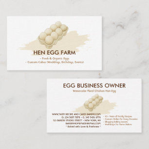 Watercolor Floral Chicken Hen Egg Farm Business Card
