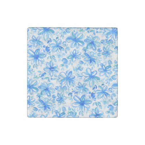Watercolor Floral Chintz Cute Pattern Stone Magnet