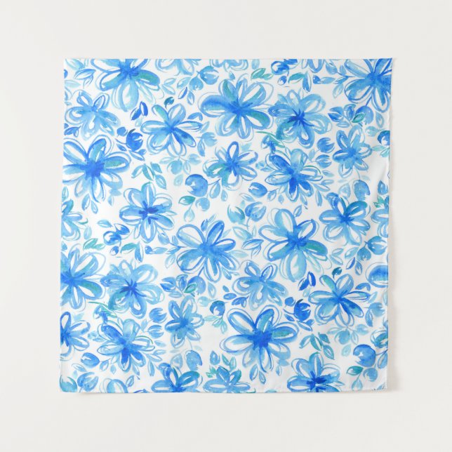 Watercolor Floral Chintz Cute Pattern Tapestry (Front)