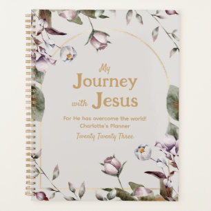 Watercolor floral Christian Elegant Gold Planner