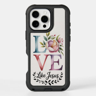 Watercolor Floral Christian Faith Love Like Jesus iPhone 16 Pro Max Case