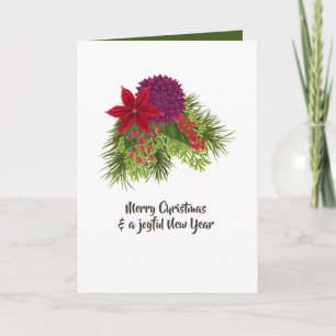 Watercolor Floral Christmas Card