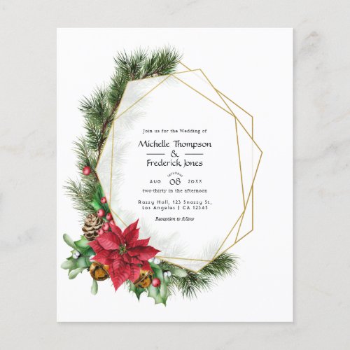 Watercolor Floral Christmas Geometric Wedding Flyer