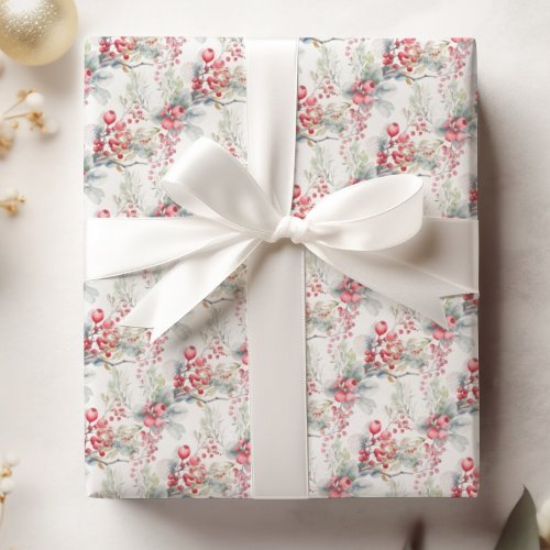 WATERCOLOR FLORAL CHRISTMAS WRAPPING PAPER