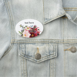 watercolor floral Classic Name Tag