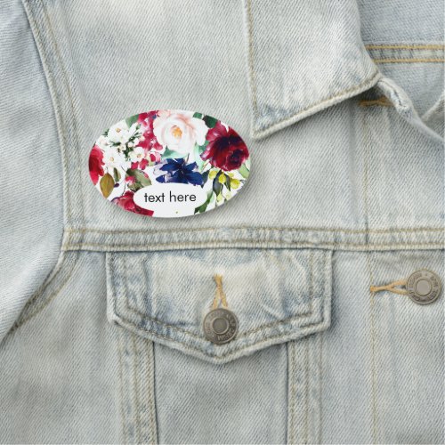 watercolor floral Classic Name Tag