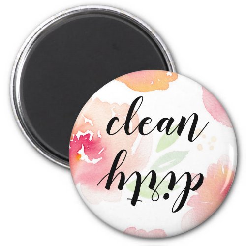 Watercolor Floral Clean Dirty Dishwasher Magnet