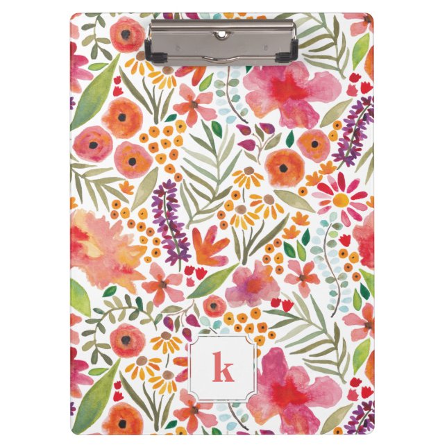 Watercolor Floral Clipboard (Front)