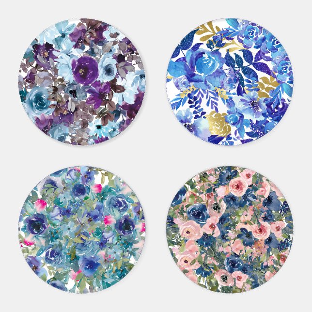 Watercolor Floral Coaster Set (Set)