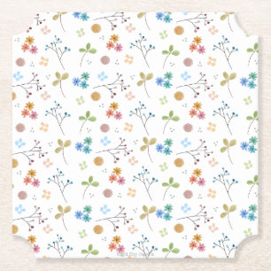 Watercolor Floral Coaster Yellow 6 ct 4x4