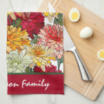 Watercolor Floral Colorful Modern Botanical Name Kitchen Towel<br><div class="desc">Watercolor Floral Colorful Modern Botanical Name Kitchen Towels features colorful watercolor flowers in orange, Burgundy and white. Personalize with your custom name by editing the text in the text box provided. Designed by ©Evco Studio www.zazzle.com/store/evcostudio</div>