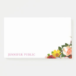 Watercolor Floral Colorful Modern Template Elegant Post-it Notes