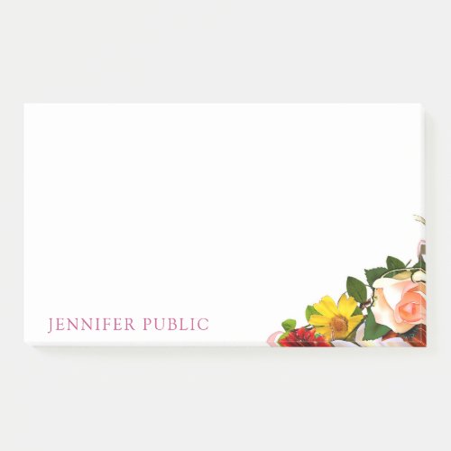 Watercolor Floral Colorful Modern Template Elegant Post_it Notes