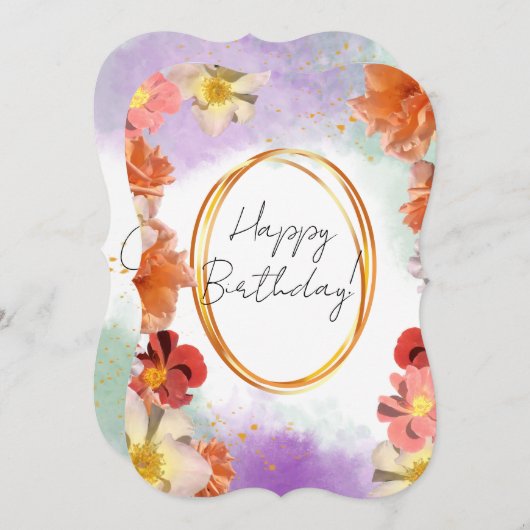 Watercolor floral congratulation (Front/Back)
