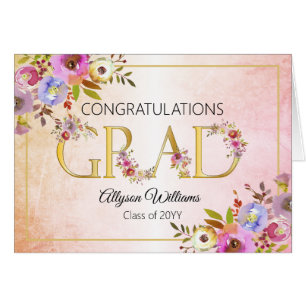 Watercolor Floral Congratulations Graduate Cards