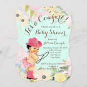 Watercolor Floral Cowgirl Baby Shower Invitation (Front/Back)