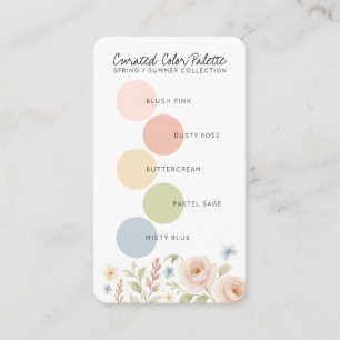Watercolor Floral Curated Color Palette Mood Enclosure Card