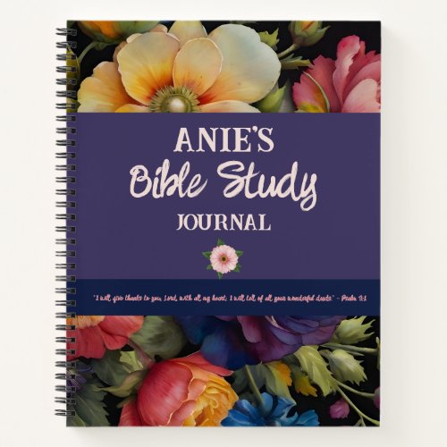 Watercolor Floral Custom Bible Study Journal