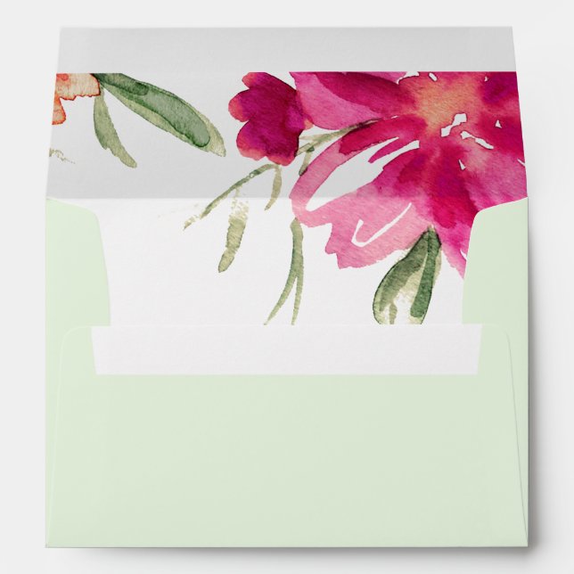 Watercolor Floral Custom Graduation Envelope (Back (Bottom))
