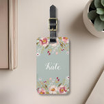 Watercolor Floral Custom Monogram Luggage Tag<br><div class="desc">Custom-designed monogram luggage tag featuring personalized monogram on a luscious watercolor floral bouquet design on the front,  editable contact information on the back.</div>