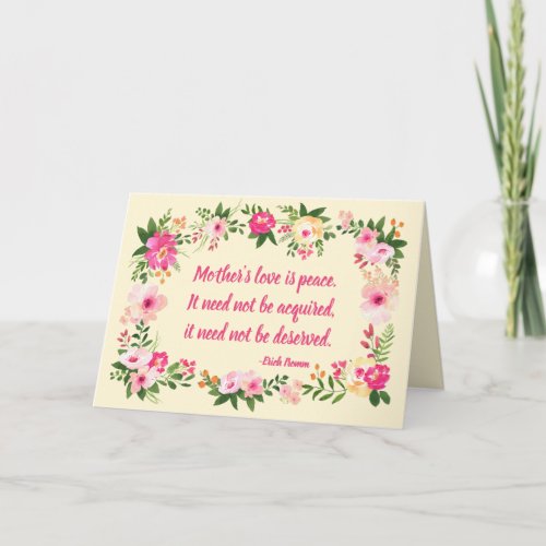 Watercolor Floral Custom Mothers Day Card
