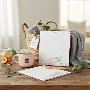 Watercolor floral custom notepad